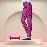 Hot Pink Leopard Safari Print Leggings<br><div class="desc">Hot Pink Safari leopard print Leggings are a bold and fashionable choice with a vivid green background and an intricate leopard print pattern. The unique combination of the striking hot pink colour and the classic leopard print creates a captivating fusion of modern and animalistic aesthetics. These leggings are versatile, suitable...</div>