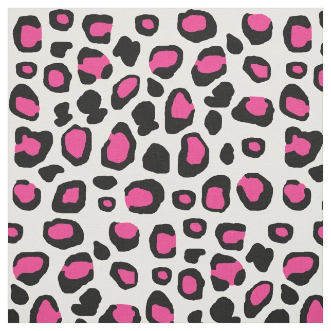 Hot Pink Leopard Spots Animal Print Teen Girl Fabric (Swatch)