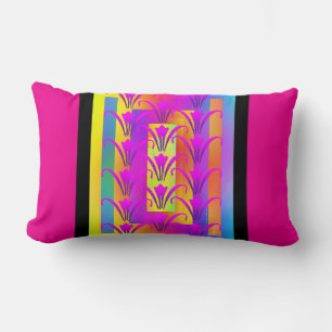 Hot Pink Lilies Lumbar Pillow
