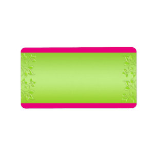 Hot Pink, Lime Green Floral BLANK Address Label