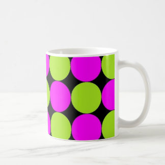 Hot Pink & Lime Green Polka Dots Coffee Mug