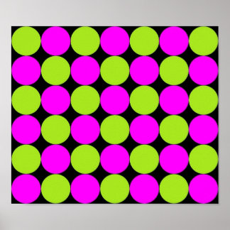Hot Pink & Lime Green Polka Dots Poster