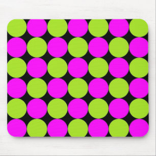 Hot Pink & Lime Polka Dots Mouse Pad