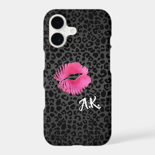Hot Pink Lipgloss Kiss Black Leopard With Monogram