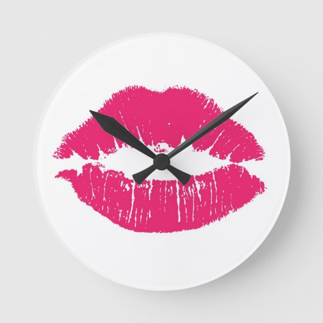 Hot Pink Lips Clock (Front)