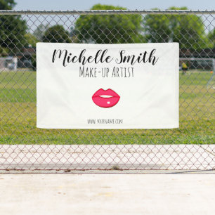 Hot Pink lips design Make-up artist Banner