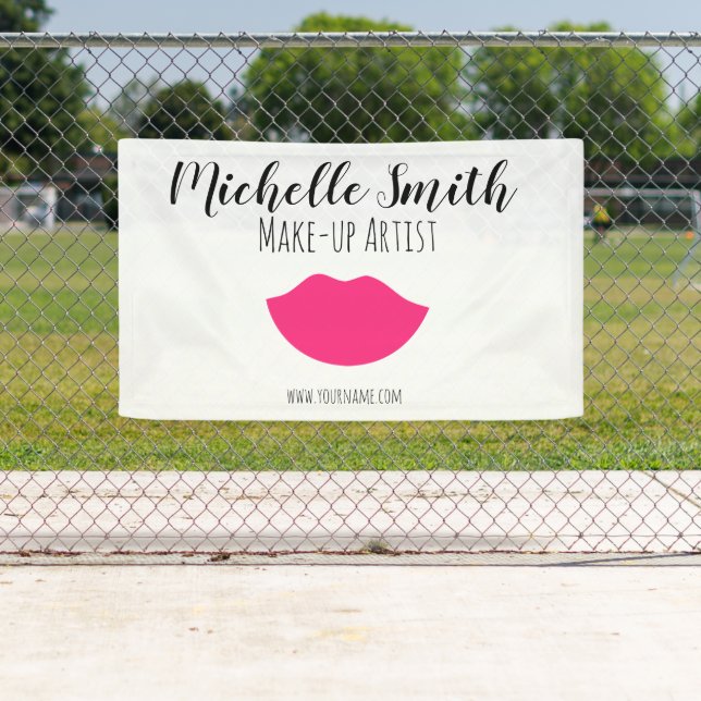 Hot Pink lips design Make-up artist Banner (Insitu)
