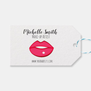 Hot Pink lips design Make-up artist Gift Tags