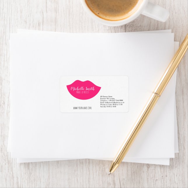 Hot Pink lips design Make-up artist Label (Insitu)