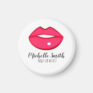 Hot  Pink lips design Make-up artist Magnet