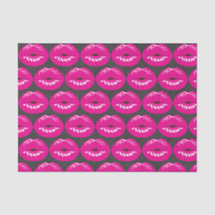 Hot Pink Lips Glamourous Girl Pattern Tissue Paper