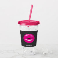 Hot Pink Lips Glamourous Illustration