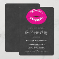 Hot Pink Lips Glamourous Illustration Bachelorette