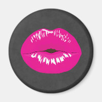 Hot Pink Lips Glamourous Illustration