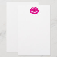 Hot Pink Lips Glamourous Illustration
