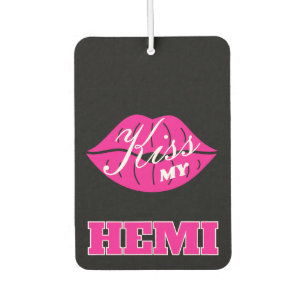 Hot Pink Lips Kiss My Hemi Car Floor Mat Air Freshener