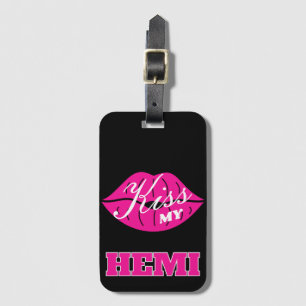 Hot Pink Lips Kiss My Hemi Car Floor Mat Luggage Tag