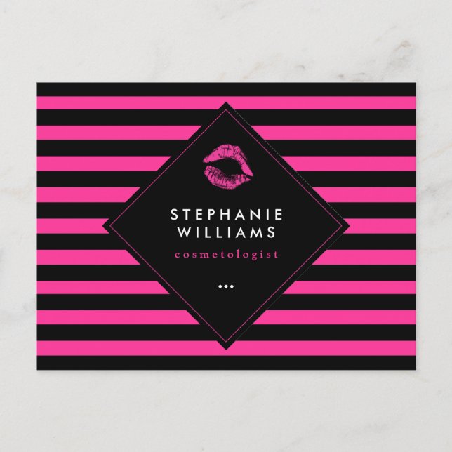 Hot Pink Lips Makeup Artistry Comp Card (Front)