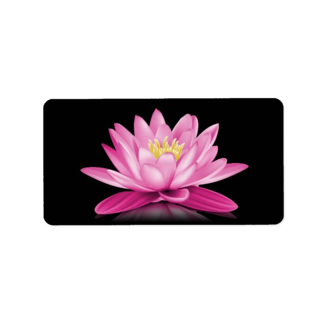 Hot pink lotus flower label (Front)