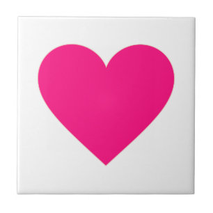Hot Pink love heart Tile