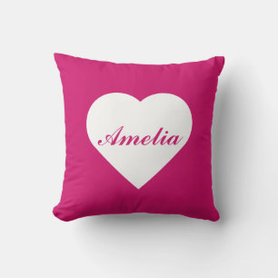 Hot Pink Love Monogram  Cushion
