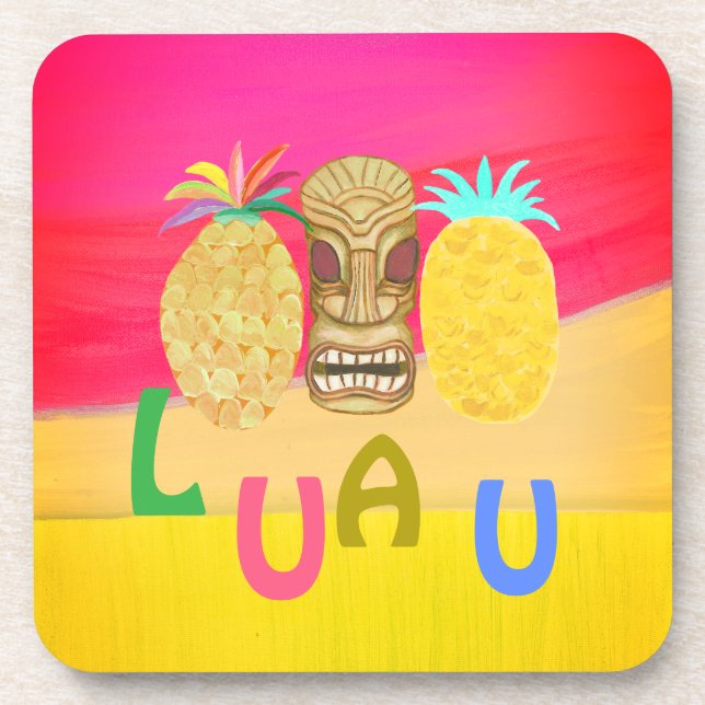Hot Pink Luau Coaster (Front)