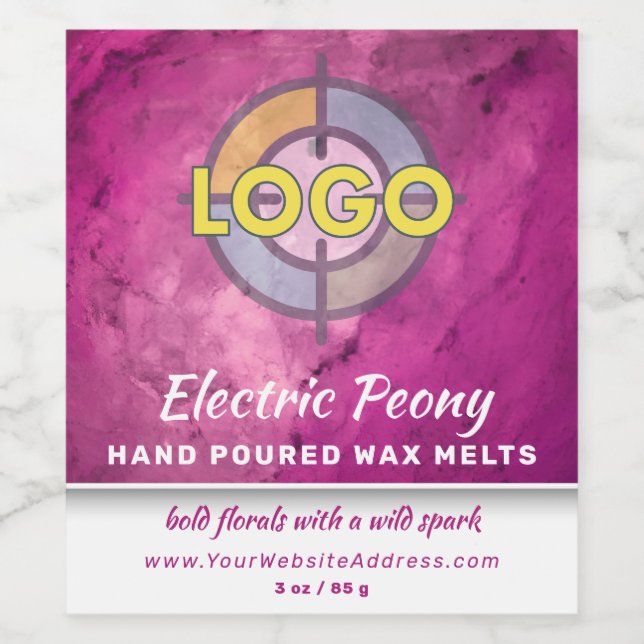 Hot Pink Magenta Marble Scented Product Labels (Single Label)