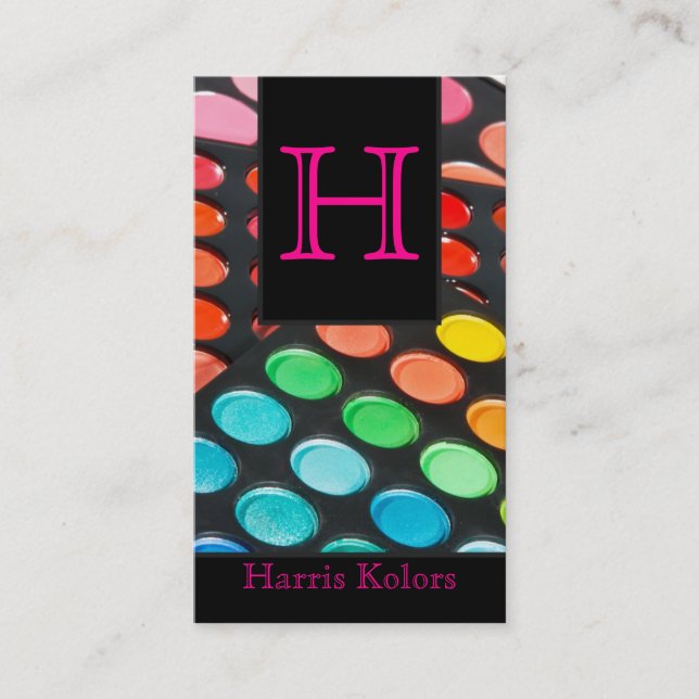 Hot Pink Make Up Artist Palette Business Card (Front)