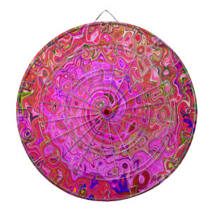 Hot Pink Marbled Colours Abstract Retro Swirl Dartboard