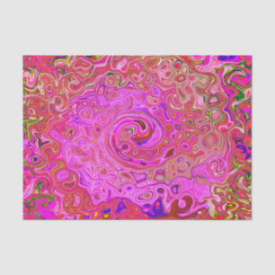 Hot Pink Marbled Colours Abstract Retro Swirl Tissue Paper