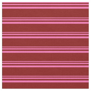 Hot Pink & Maroon Coloured Pattern of Stripes Fabric
