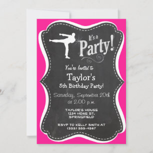 Hot Pink Martial Arts Invitation