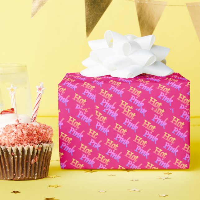 Hot Pink matte wrapping paper (Birthday Party)