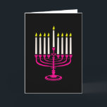 hot pink menorah hanukkah purim invitation<br><div class="desc">"hot pink menorah hanukkah ", "pink hanukkah", "pink menorah" , "hanukkah menorah", menorah, "happy hanukkah" , channukah, hannukah, Hanukkah, "jewish holidays"</div>