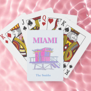 Hot Pink Miami Playing Cards