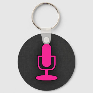 Hot Pink Microphone Key Ring