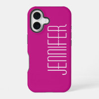 Hot Pink Minimalist, Jumbo Custom Name, Elegant