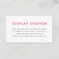 Hot Pink Minimalist Typography Display Shower