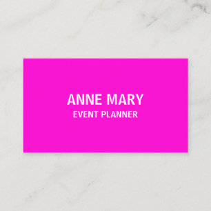 Hot Pink Modern Bold Bright Colorful Professional Business Card