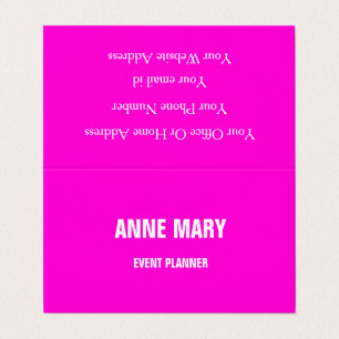 Hot Pink Modern Bold Bright Colorful Simple Trendy Business Card