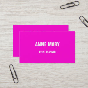 Hot Pink Modern Bold Bright Colourful Simple Trend Business Card