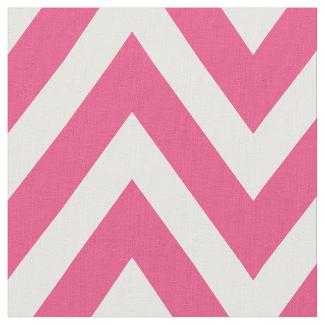 Hot Pink Modern Chevron Large Scale Fabric (Close Up)