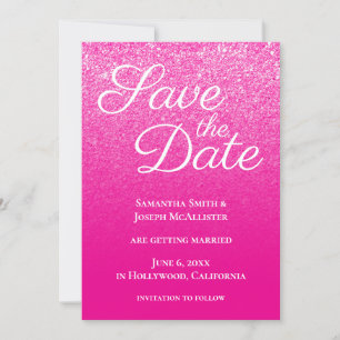 Hot Pink Modern Gradient Save The Date