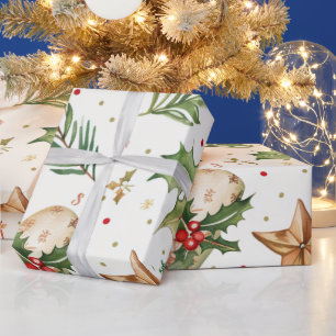 Hot Pink Modern Groovy Christmas Wrapping Paper
