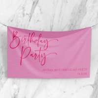 Hot Pink Modern Minimalist Birthday Party