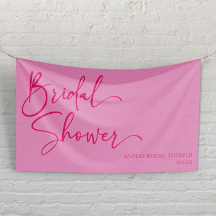 Hot Pink Modern Minimalist Bridal Shower Banner