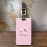 Hot Pink Modern Monogram Minimalist Luggage Tag<br><div class="desc">Elevate your travel experience with our Classic Elegant Modern Minimalist Monogram Luggage Tag. This meticulously designed accessory seamlessly combines timeless elegance with contemporary minimalism, ensuring your luggage stands out with sophistication. Crafted with precision and attention to detail, this luggage tag is more than just a practical item; it's a personalised...</div>