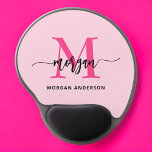 Hot Pink Modern Script Girly Monogram Name Gel Mouse Pad<br><div class="desc">Add a pop of colour to your workspace with our Hot Pink Modern Script Girly Monogram Name Mouse Pad! Featuring a vibrant hot pink design and personalised with your name in a chic modern script, this mouse pad blends style with practicality. The smooth surface ensures precise mouse movements, while the...</div>