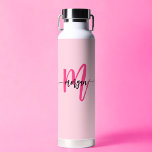 Hot Pink Modern Script Girly Monogram Name Water Bottle<br><div class="desc">Stay hydrated in style with our Hot Pink Modern Script Girly Monogram Name Water Bottle! Featuring a bold hot pink design, this water bottle is personalised with your name in an elegant modern script for a chic, custom touch. Perfect for school, workouts, or on-the-go, it’s made from durable, BPA-free materials...</div>