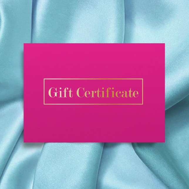 Hot Pink Modern Spa Beauty Salon Gift Certificate (Creator Uploaded)